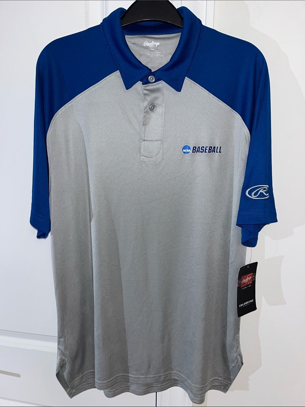 New Rawlings NCAA Baseball Golf Polo Shirt M Colorsynch Model Poly